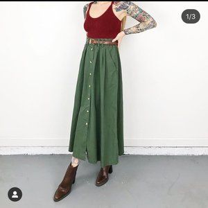 Vintage high rise button up skirt